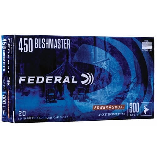 450 Bushmaster Ammo 300 Grain Soft Point (Federal Power-Shok)