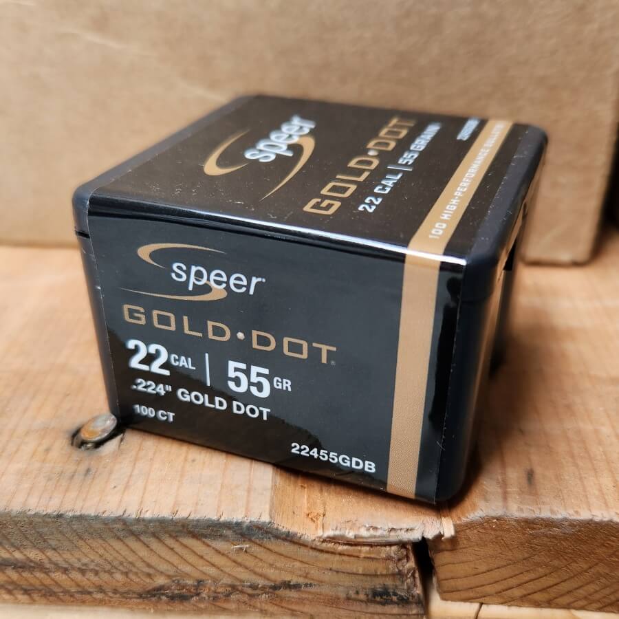 .224/22cal 55gr Gold Dot (Speer) - 100 Projectiles