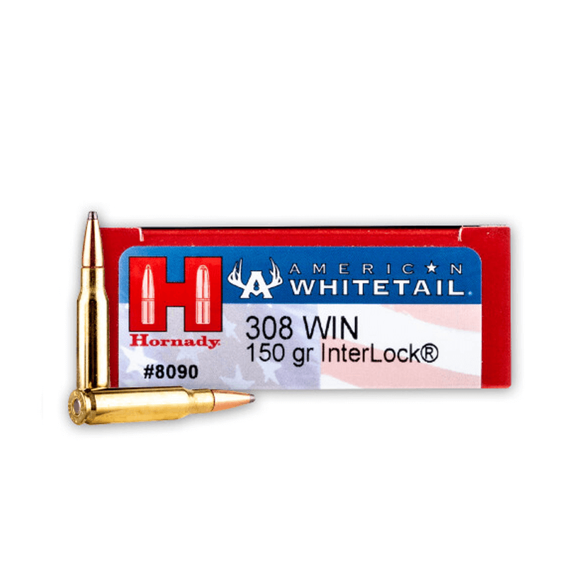Hornady 308 Win 150gr Interlock SP American Whitetail Ammunition Box of 20