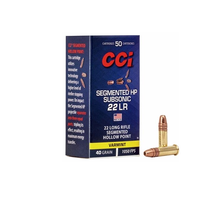 22LR Segmented HP Subsonic 40gr 1050FPS (CCI)